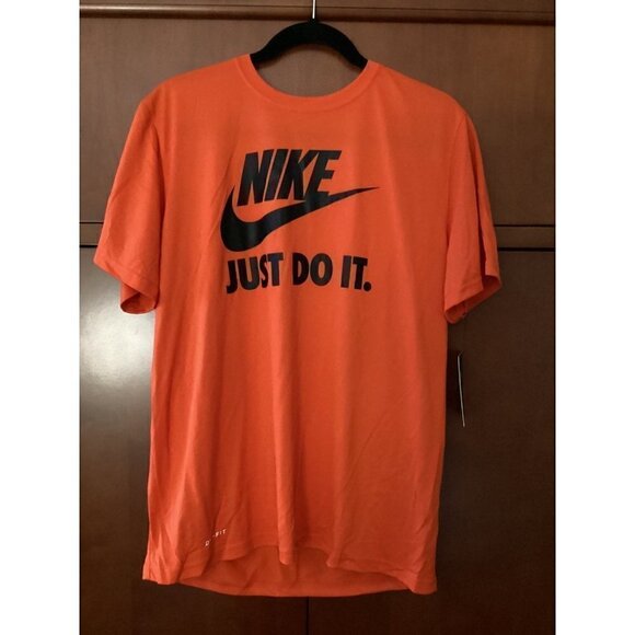 Men’s NIKE Dri Fit Just Do It T-shirt size: large color: orange / black - Picture 8 of 11
